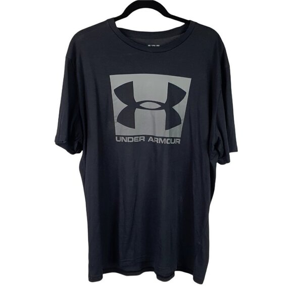 Under Armour Mens Heatgear Loose Fit Black Grey Short Sleeve T Shirt 2XL - Picture 1 of 5